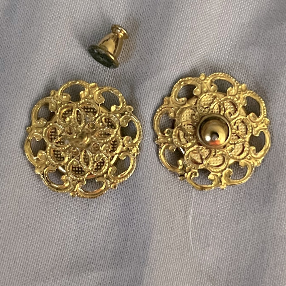 Vintage Damascene Enamel Birds Earrings - Picture 3 of 3